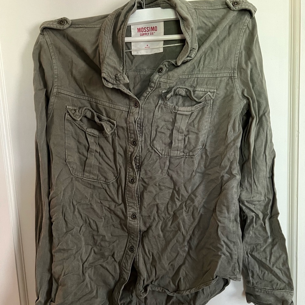 From Target, Olive/Army green, button up.